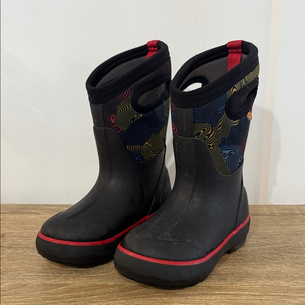 Bogs Black and Multicolor Kids Boots